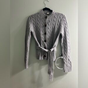 J crew wool cashmere blend belted cardigan